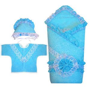 Комплект на выписку 5-ти предм (батист)  Детки арт.01117-13 зима			 оптом_фото1