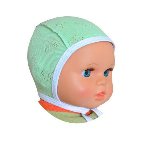 Чепчик на рибане с мысиком (ажур) 100% х/б 																		 Детки арт.04104-04			 оптом_фото1