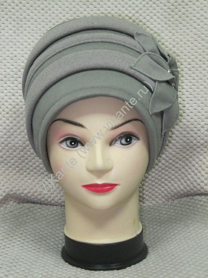 Бандана с цветком, трикотаж, цвет олива Vi kante арт. оптом_фото1