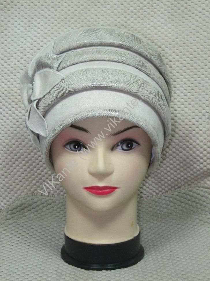 Бандана с цветком, искусственная замша, цвет молоко Vi kante арт. оптом_фото1