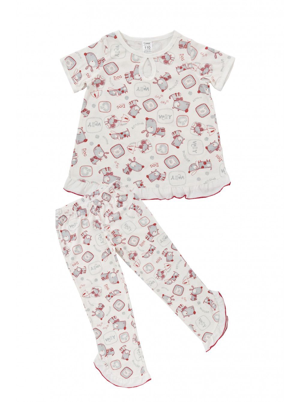 Пижама для девочек, кулирка (р.110-158) DAYNATEX арт.пдд1 оптом_фото1