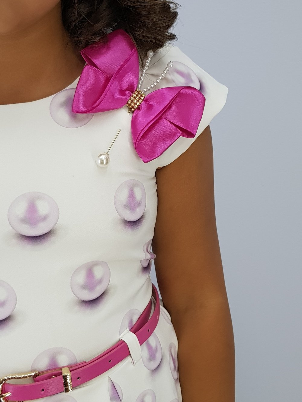 Детское нарядное платье "Лия жемчуг" цвет Розовый  Minavla арт."Лия жемчуг"(Розовый) оптом_фото2