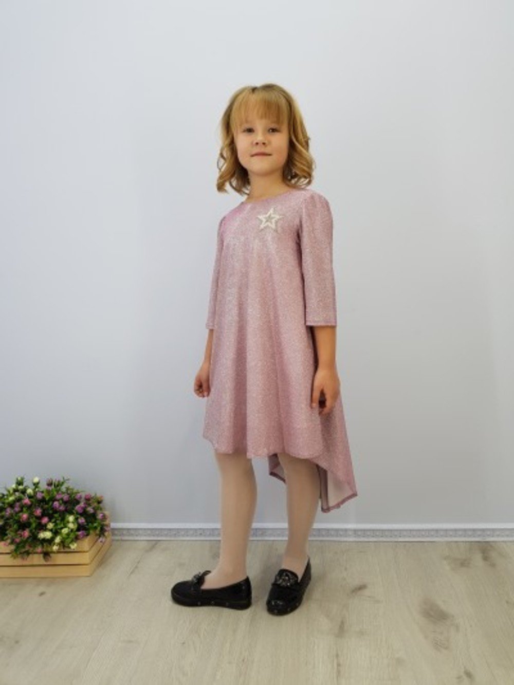Детское нарядное платье "Павлина" цвет Розовый  Minavla арт."Павлина"(Розовый) оптом_фото1
