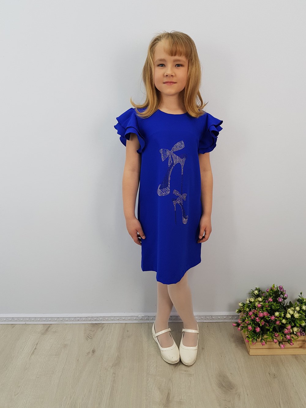 Детское нарядное платье "19-30" цвет Электрик  Minavla арт."19-30"(Электрик) оптом_фото2
