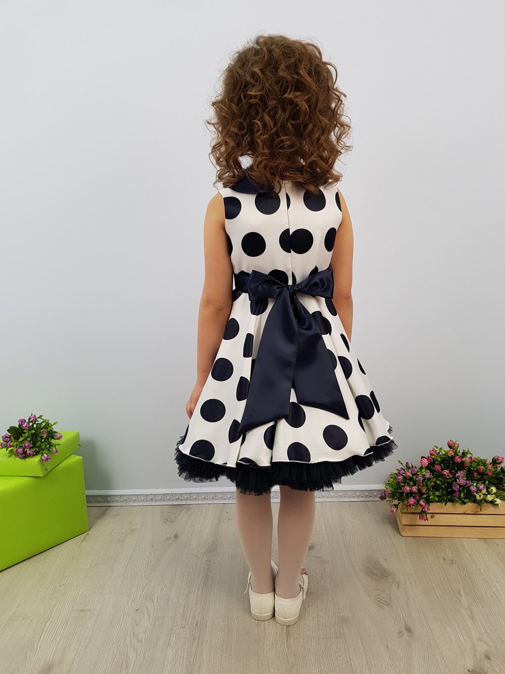 Детское нарядное платье "Сабрина" цвет Белый  Minavla арт."Сабрина"(Белый) оптом_фото3