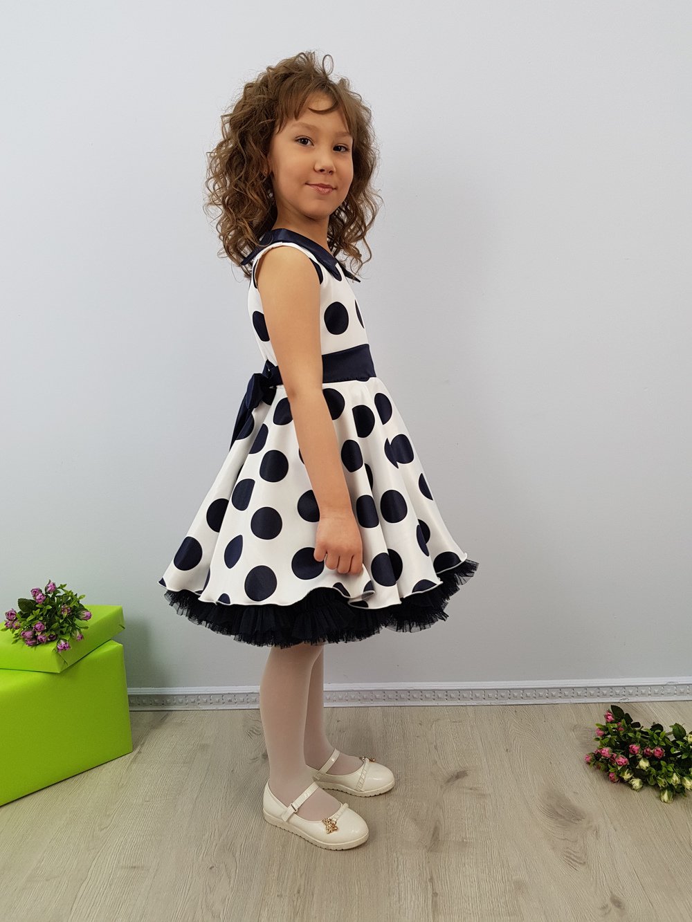 Детское нарядное платье "Сабрина" цвет Белый  Minavla арт."Сабрина"(Белый) оптом_фото2