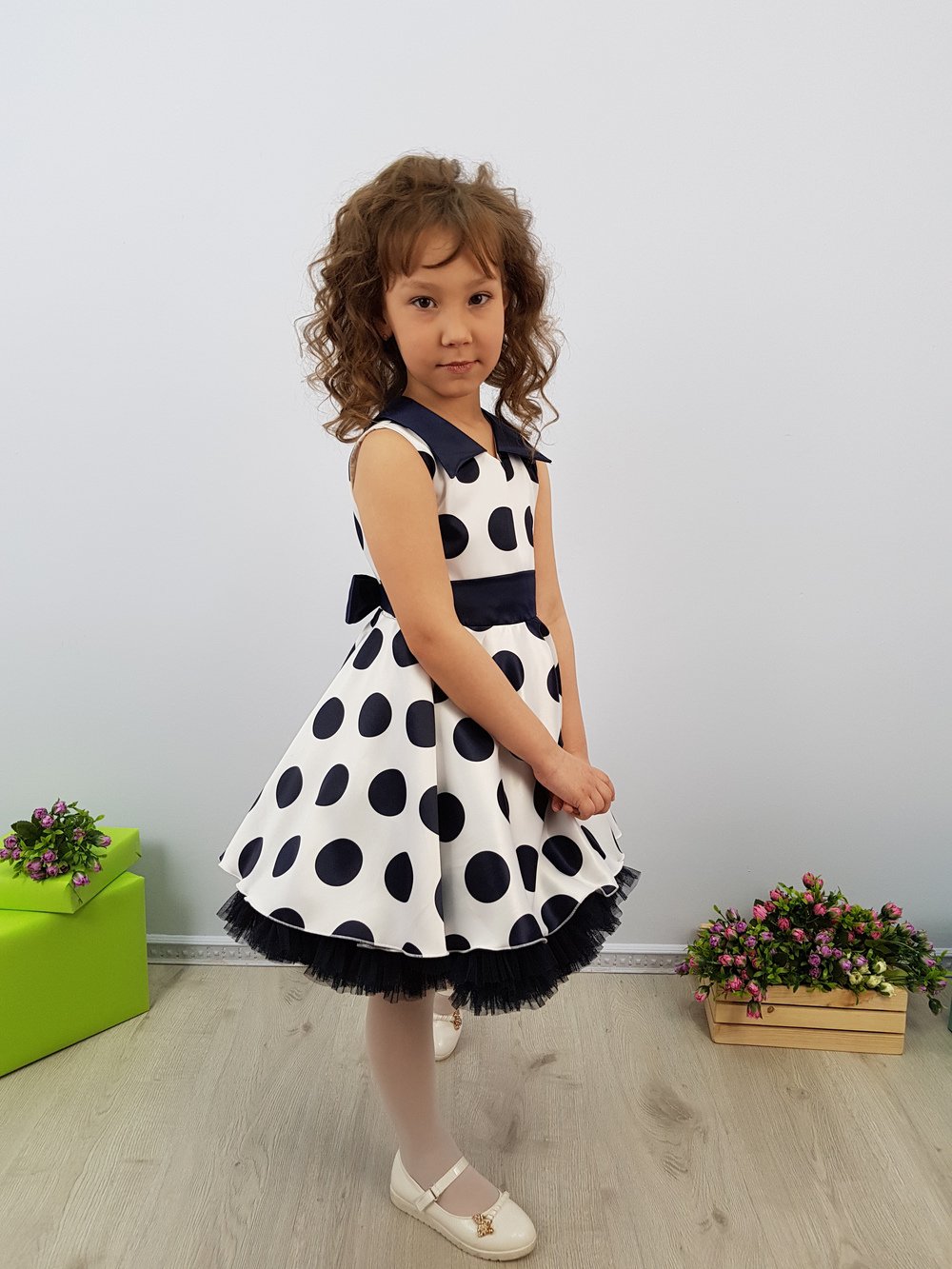 Детское нарядное платье "Сабрина" цвет Белый  Minavla арт."Сабрина"(Белый) оптом_фото4