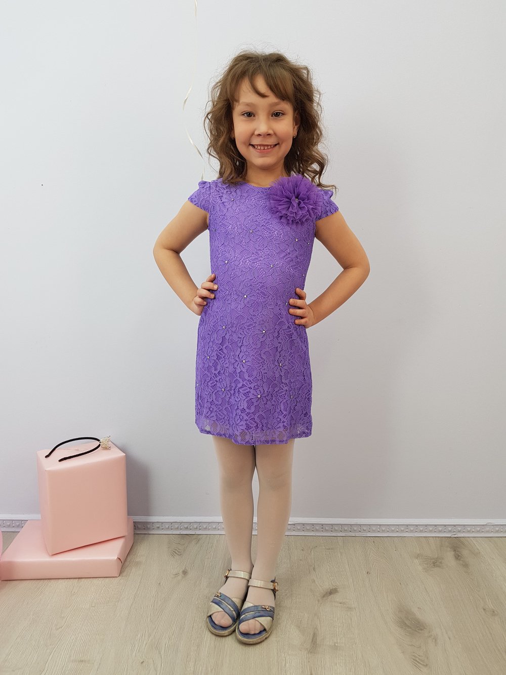 Детское нарядное платье "Валерия садик" цвет Сирень  Minavla арт."Валерия садик"(Сирень) оптом_фото1