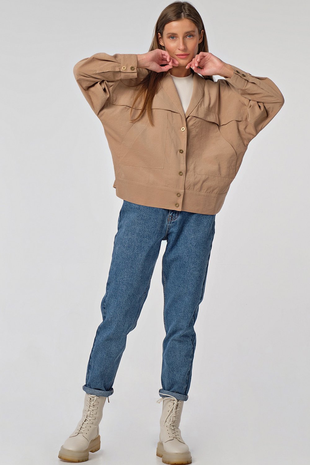 Ветровка 347-07 песочный Fly арт.347-07 оптом_фото3