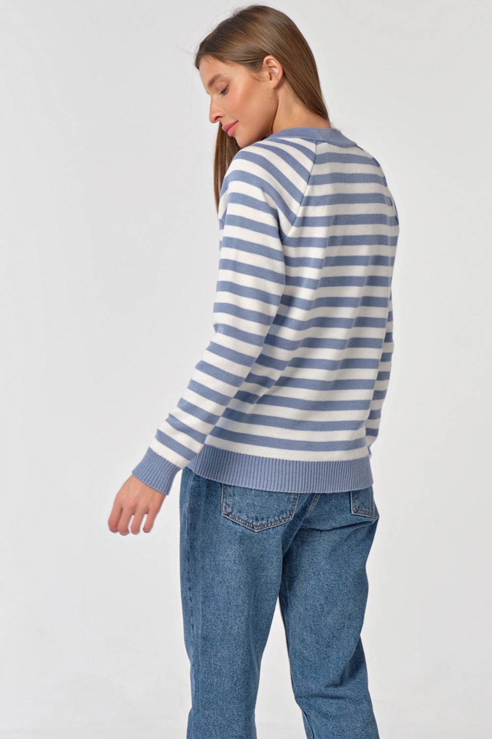 Джемпер 9372-10 серо-голубой Fly арт.9372-10 оптом_фото2