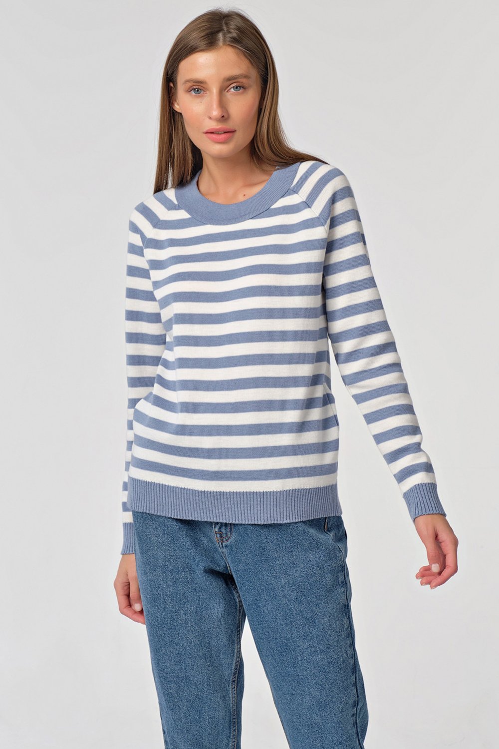 Джемпер 9372-10 серо-голубой Fly арт.9372-10 оптом_фото3