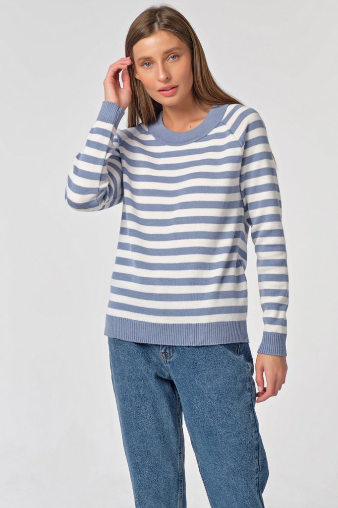 Джемпер 9372-10 серо-голубой Fly арт.9372-10 оптом_фото1