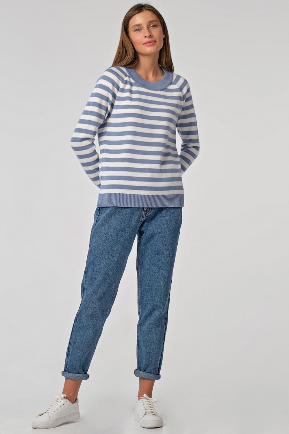 Джемпер 9372-10 серо-голубой Fly арт.9372-10 оптом_фото4