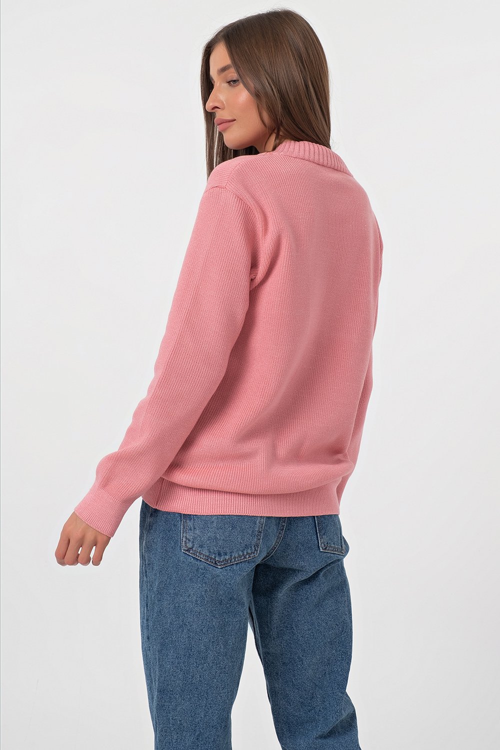 Джемпер 9350-04 меланж розовый Fly арт.9350-04 оптом_фото2