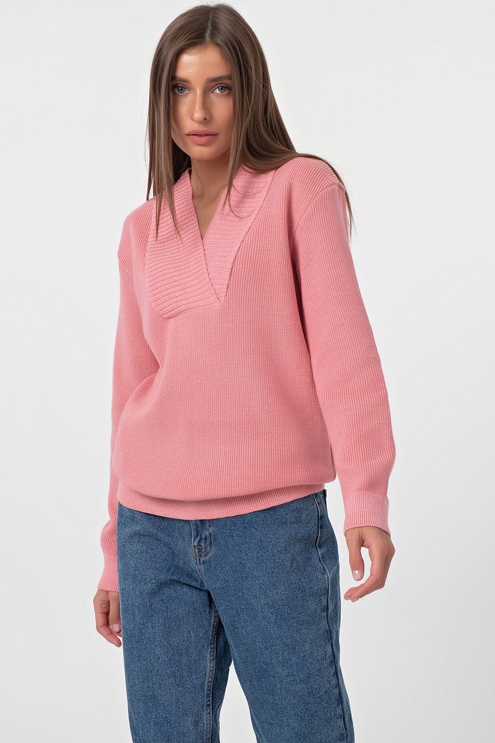 Джемпер 9350-04 меланж розовый Fly арт.9350-04 оптом_фото5