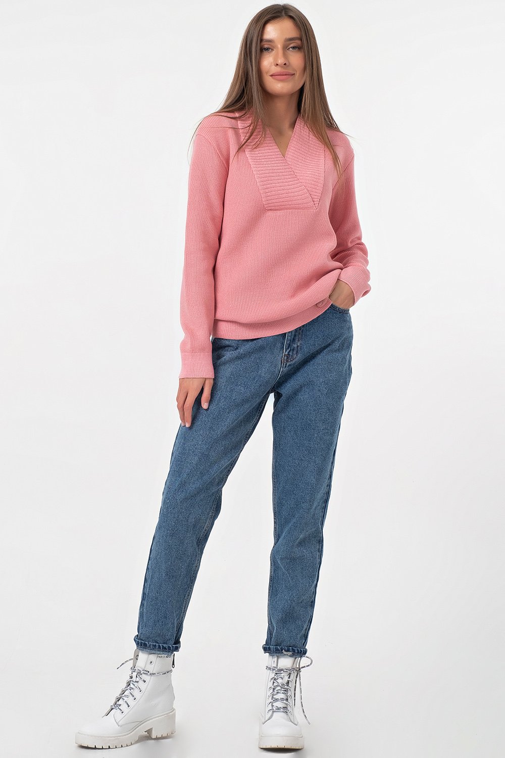 Джемпер 9350-04 меланж розовый Fly арт.9350-04 оптом_фото3