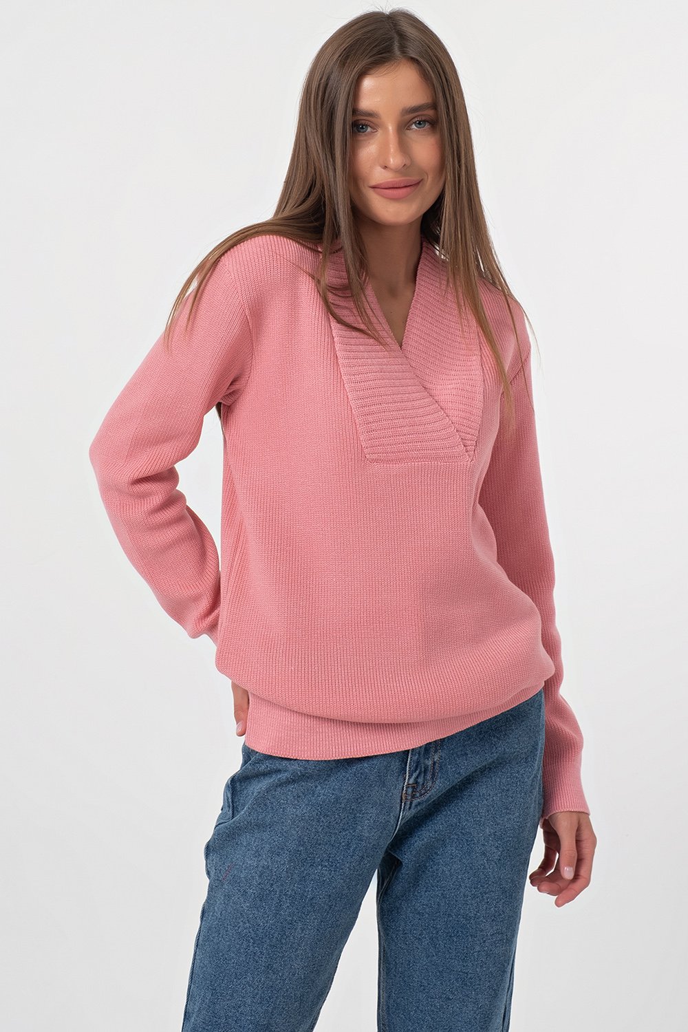 Джемпер 9350-04 меланж розовый Fly арт.9350-04 оптом_фото4