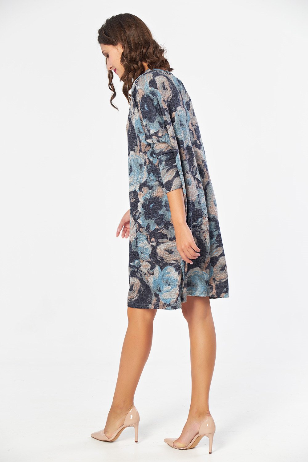 Платье 816.1-08 принт на синем Fly арт.816.1-08 оптом_фото2