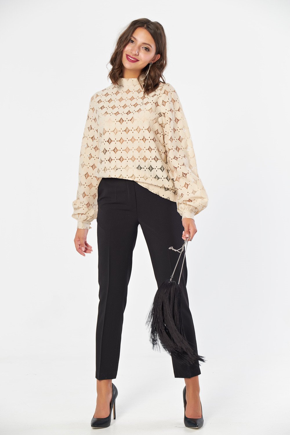 Блуза 296-07 бежевый Fly арт.296-07 оптом_фото4