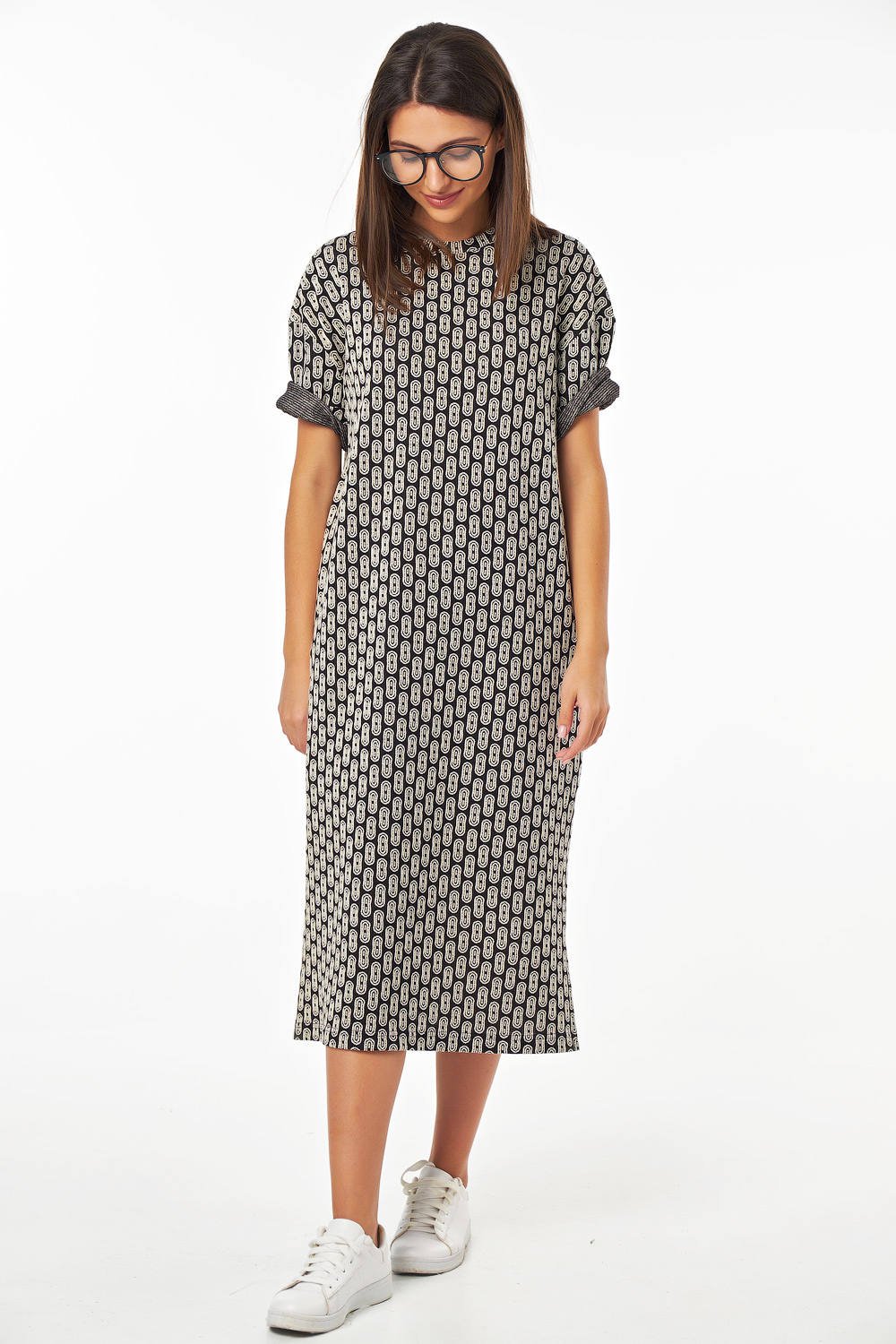 Платье 184.4-01 принт на черном Fly арт.184.4-01 оптом_фото3