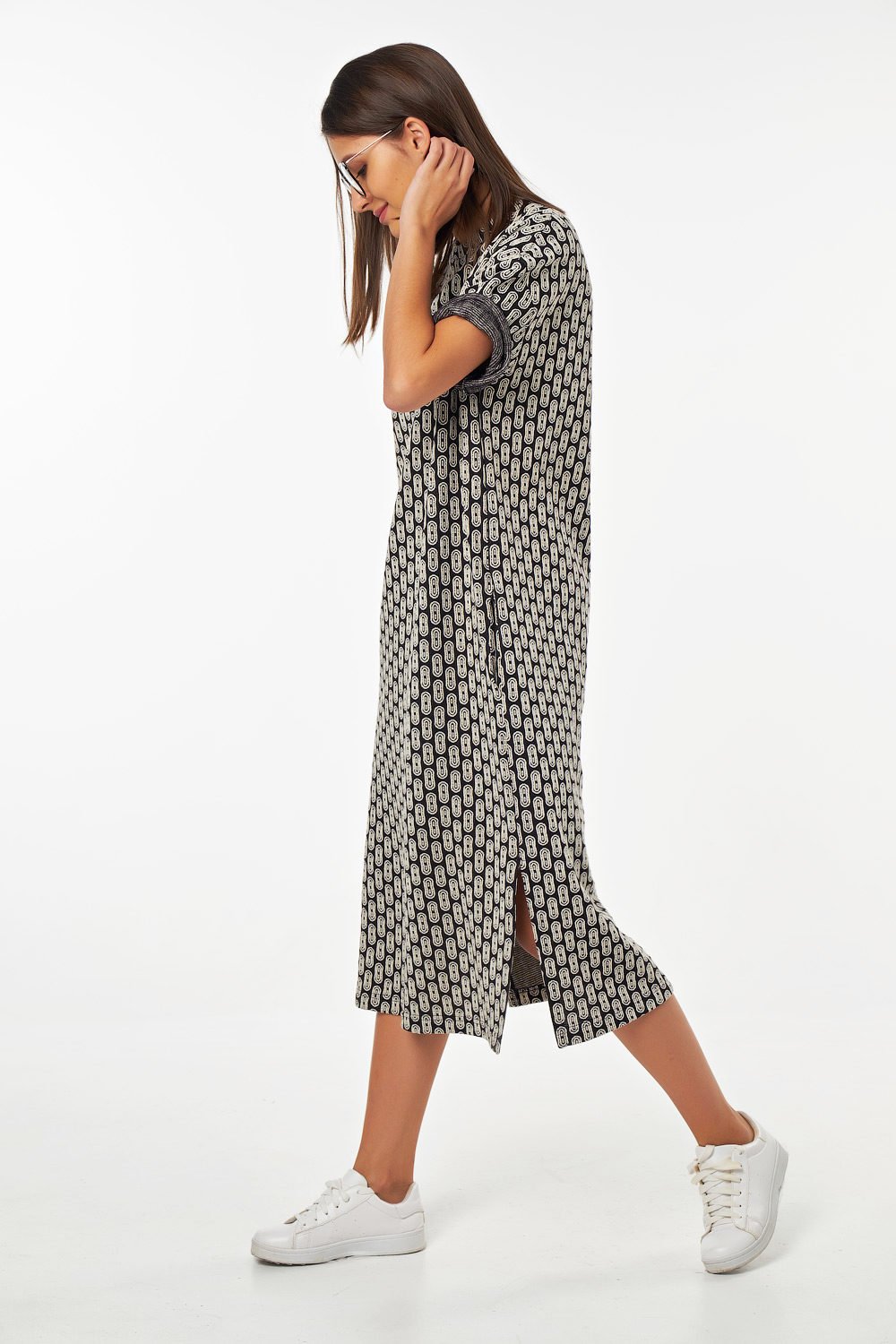 Платье 184.4-01 принт на черном Fly арт.184.4-01 оптом_фото4