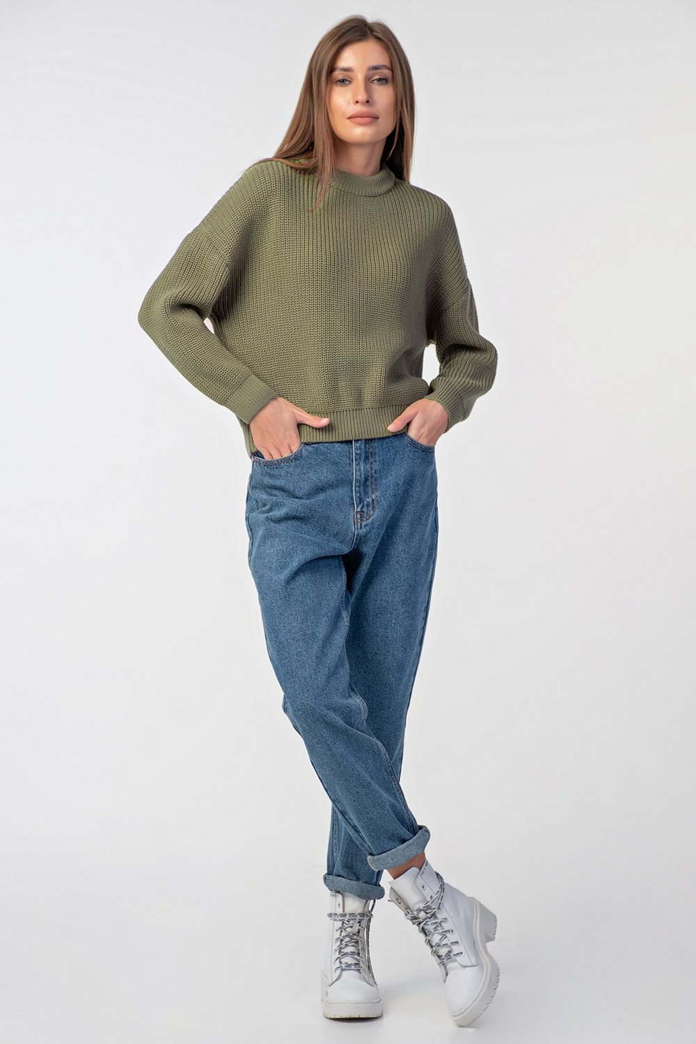 Джемпер 9331.2-17 полынь Fly арт.9331.2-17 оптом_фото3