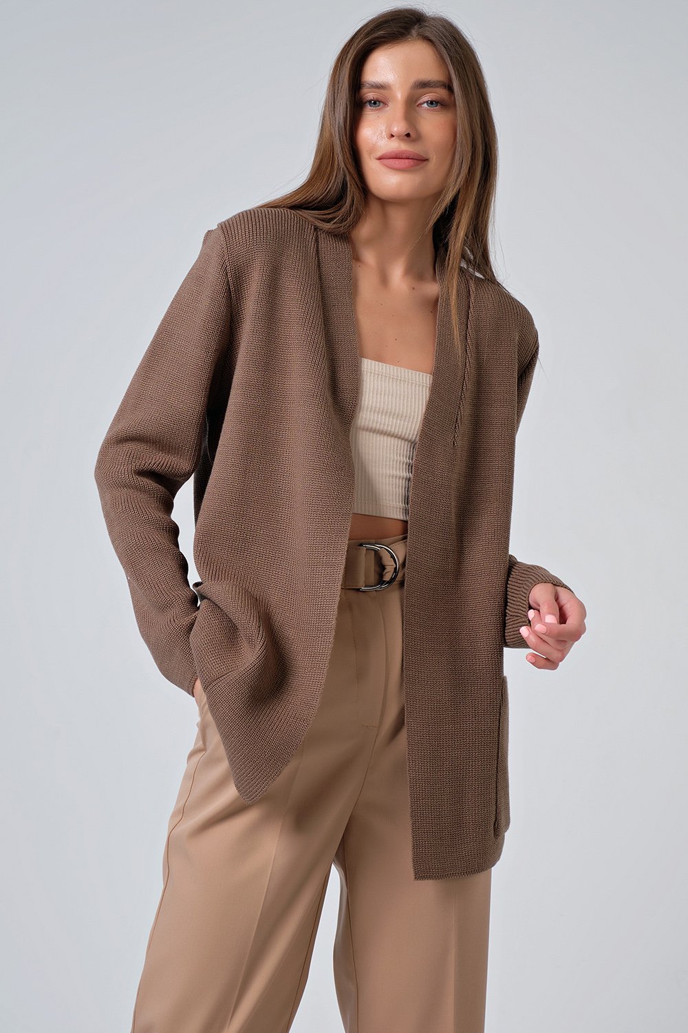 Кардиган 9383-26 капучино   Fly арт.9383-26 оптом_фото4