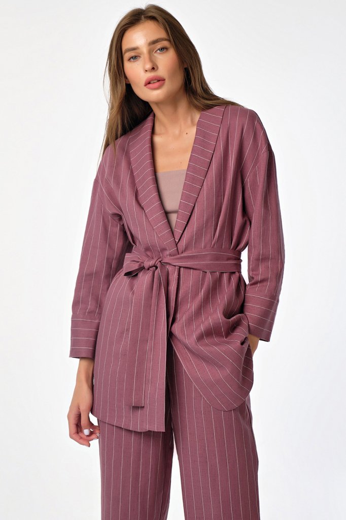 Костюм (жакет, брюки, пояс) 4164-12 светло-баклажановый  Fly арт.4164-12 оптом_фото1