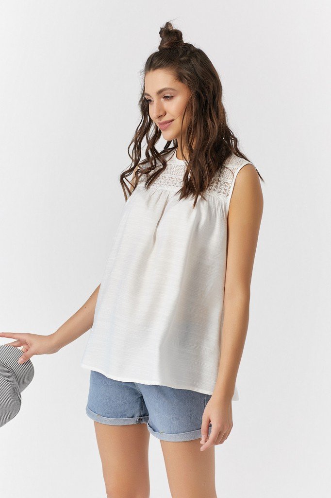 Топ 286-02 белый  Fly арт.286-02 оптом_фото1