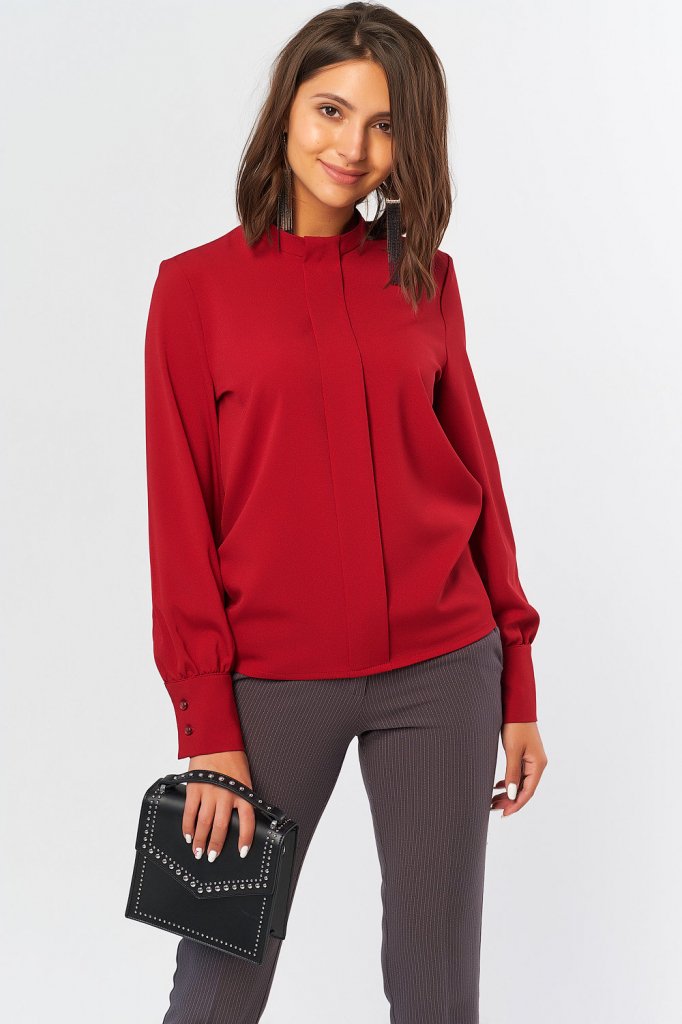 Блуза 282-05 бордовый  Fly арт.282-05 оптом_фото1