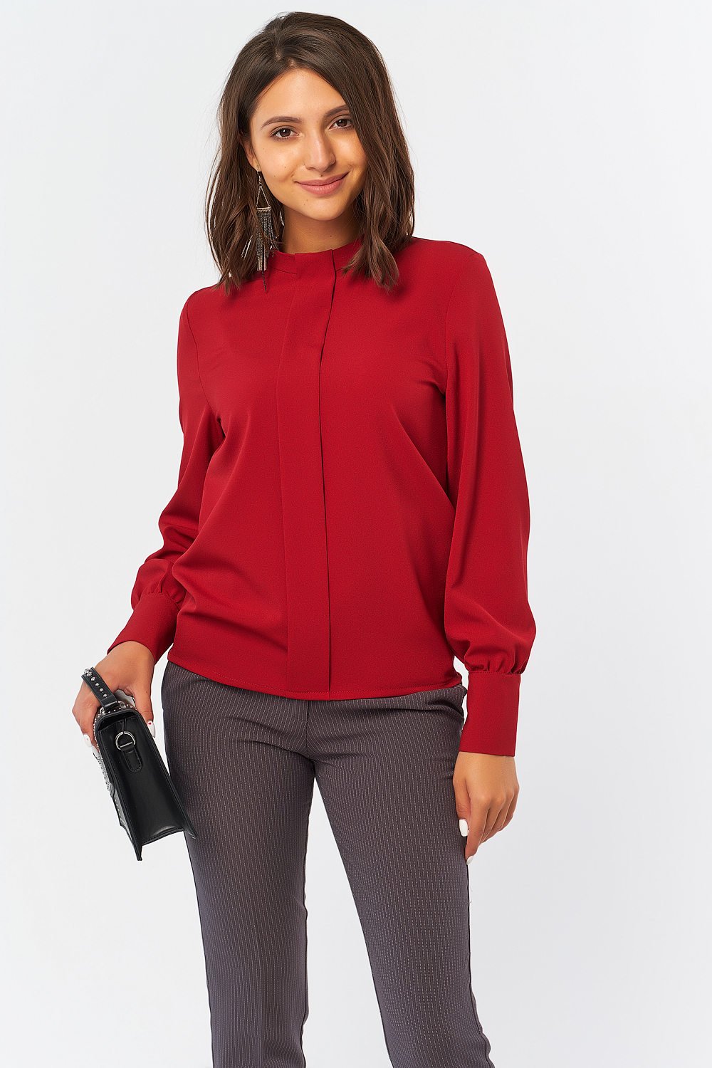 Блуза 282-05 бордовый  Fly арт.282-05 оптом_фото4