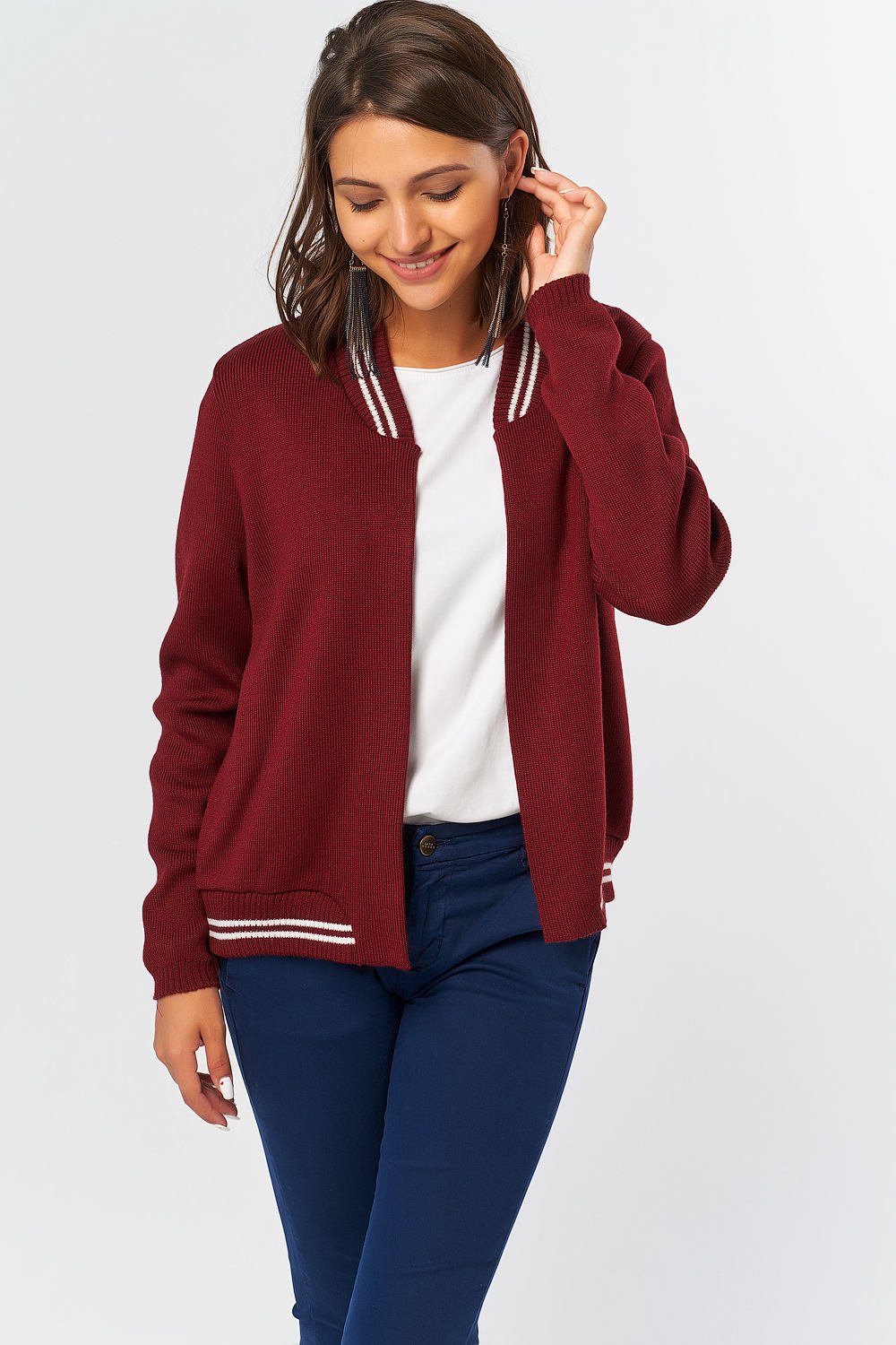 Жакет 9267-05 бордовый  Fly арт.9267-05 оптом_фото4
