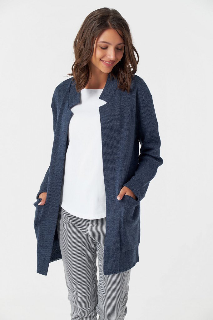 Кардиган 9244-08 меланж синий  Fly арт.9244-08 оптом_фото1