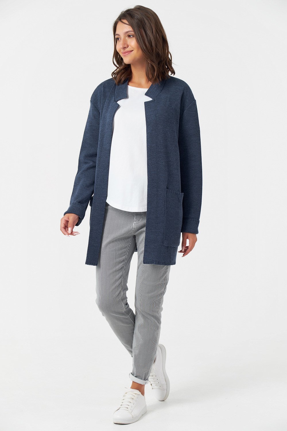 Кардиган 9244-08 меланж синий  Fly арт.9244-08 оптом_фото4