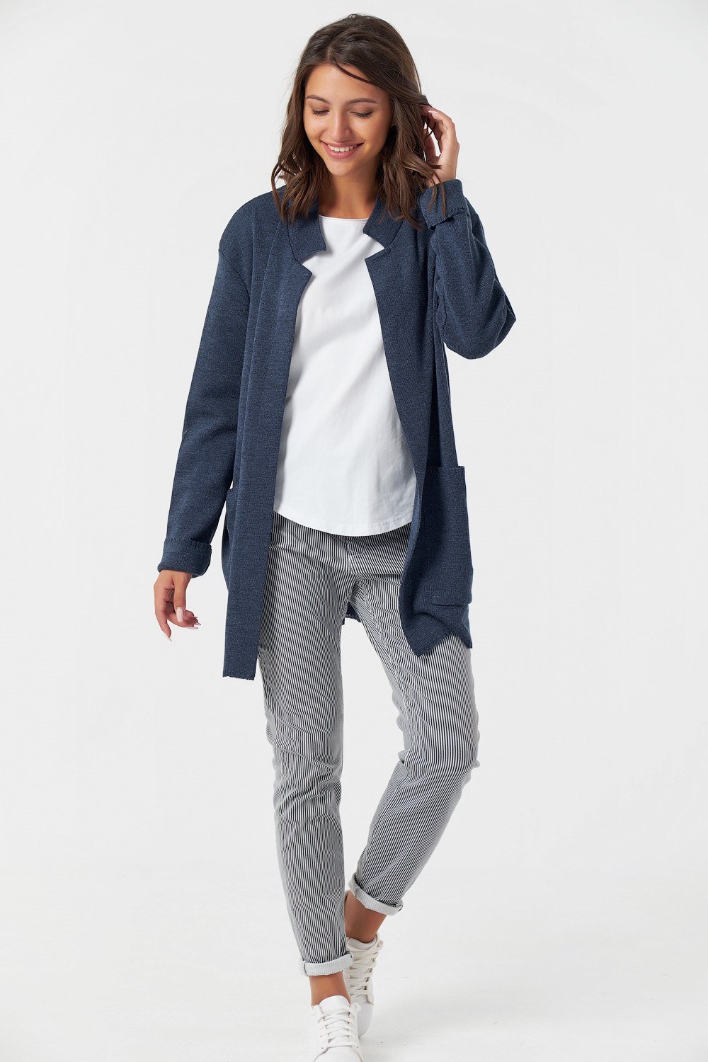 Кардиган 9244-08 меланж синий  Fly арт.9244-08 оптом_фото3