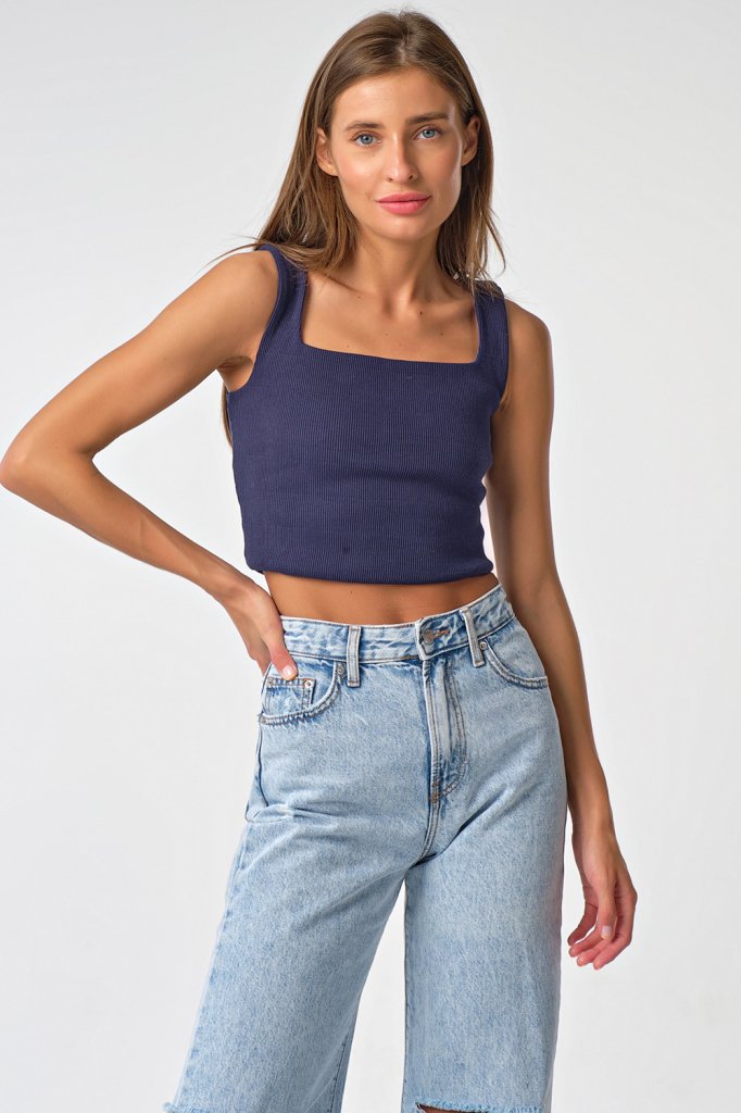 Топ 591-08 темно-синий  Fly арт.591-08 оптом_фото1