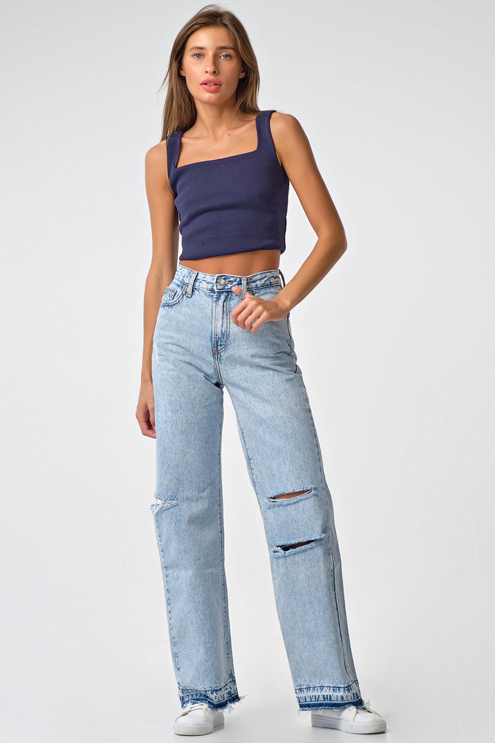 Топ 591-08 темно-синий  Fly арт.591-08 оптом_фото4