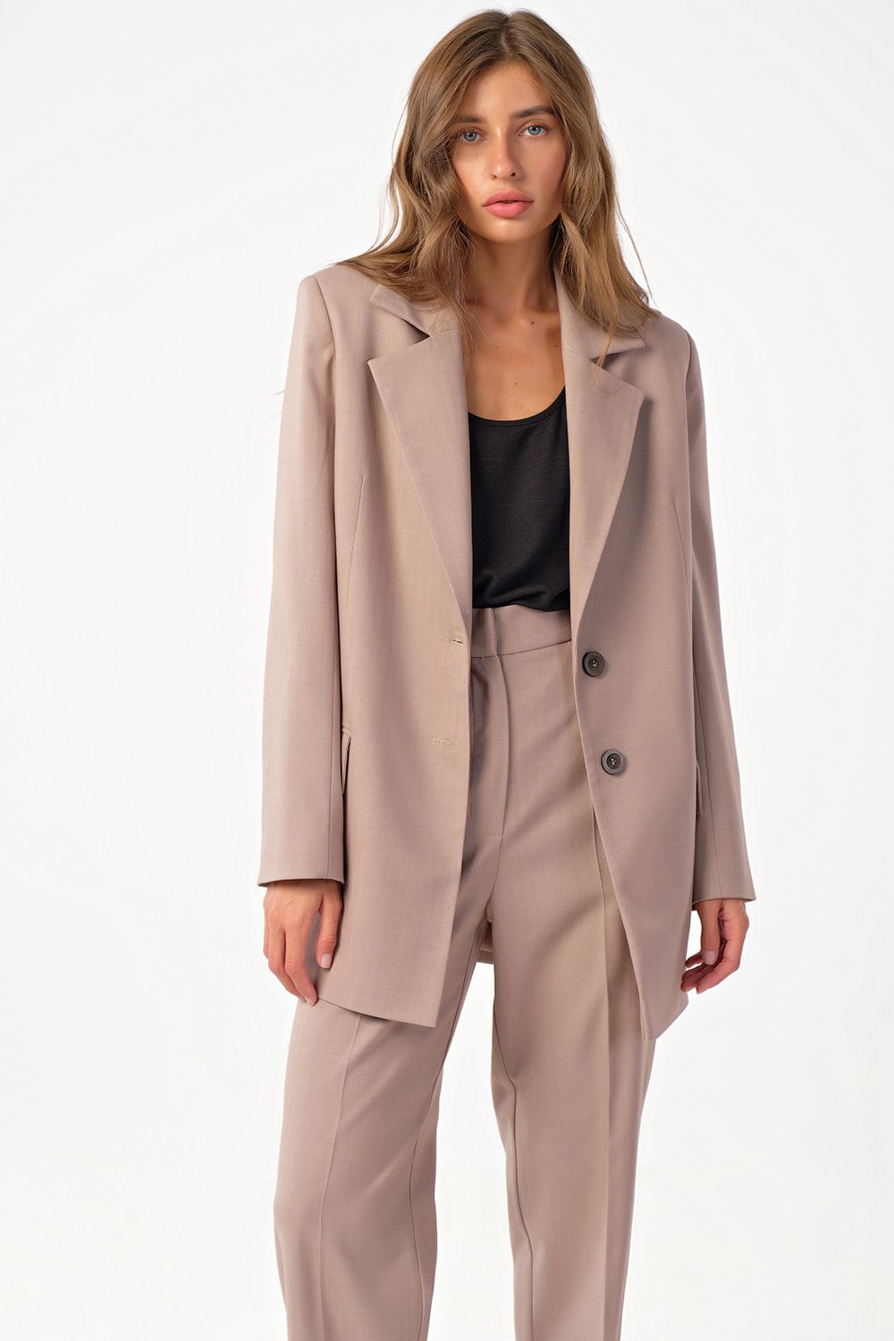 Костюм (жакет и брюки) 4170-07 бежевый  Fly арт.4170-07 оптом_фото5