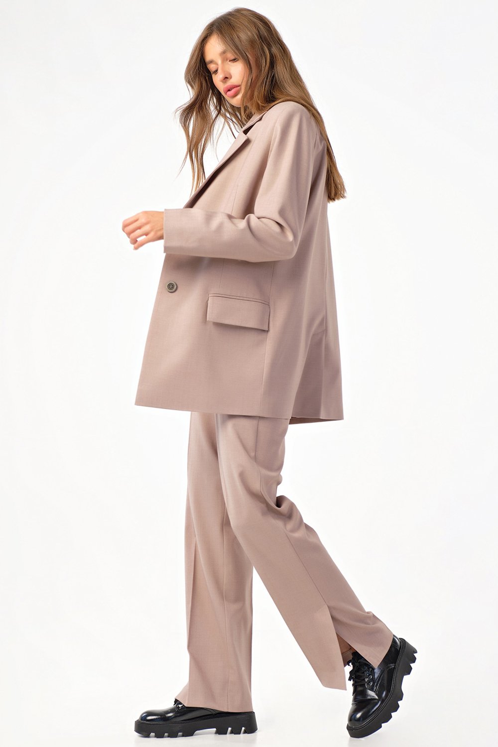 Костюм (жакет и брюки) 4170-07 бежевый  Fly арт.4170-07 оптом_фото10