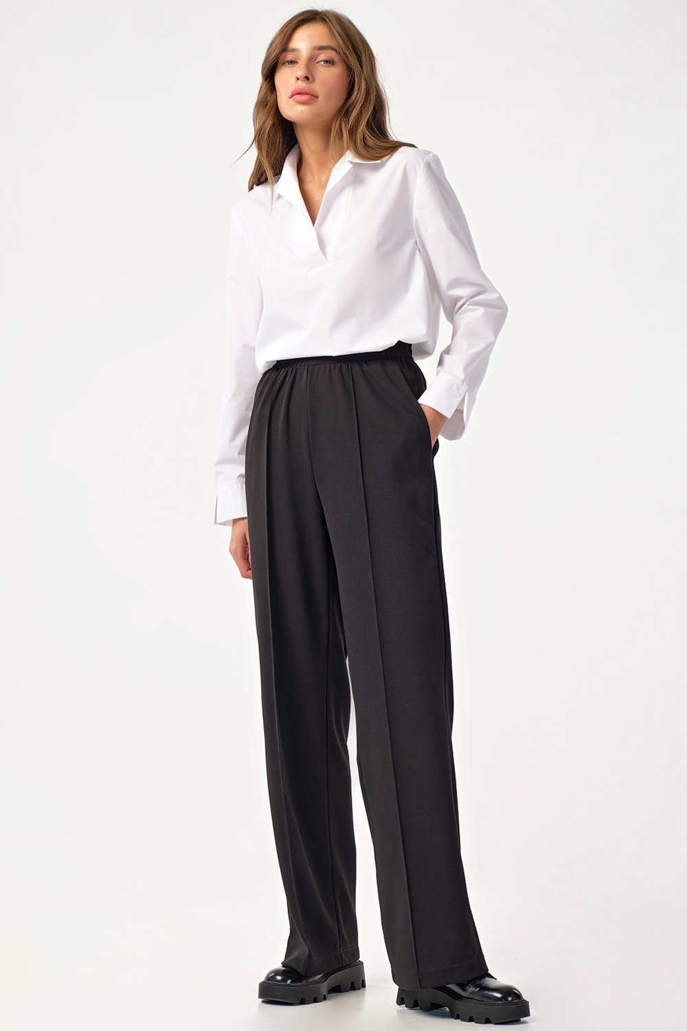 Брюки 4167-01 черный  Fly арт.4167-01 оптом_фото5