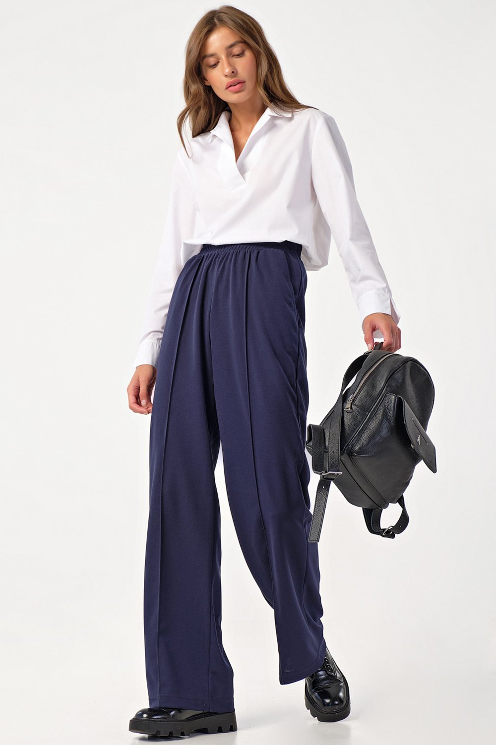 Брюки 4167-08 темно-синий  Fly арт.4167-08 оптом_фото5