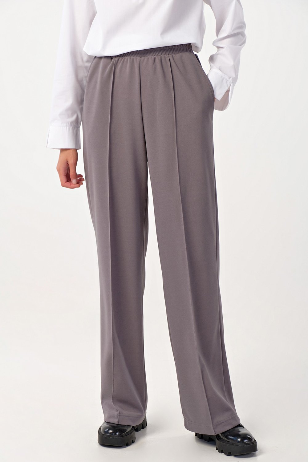 Брюки 4167-11 серый  Fly арт.4167-11 оптом_фото3