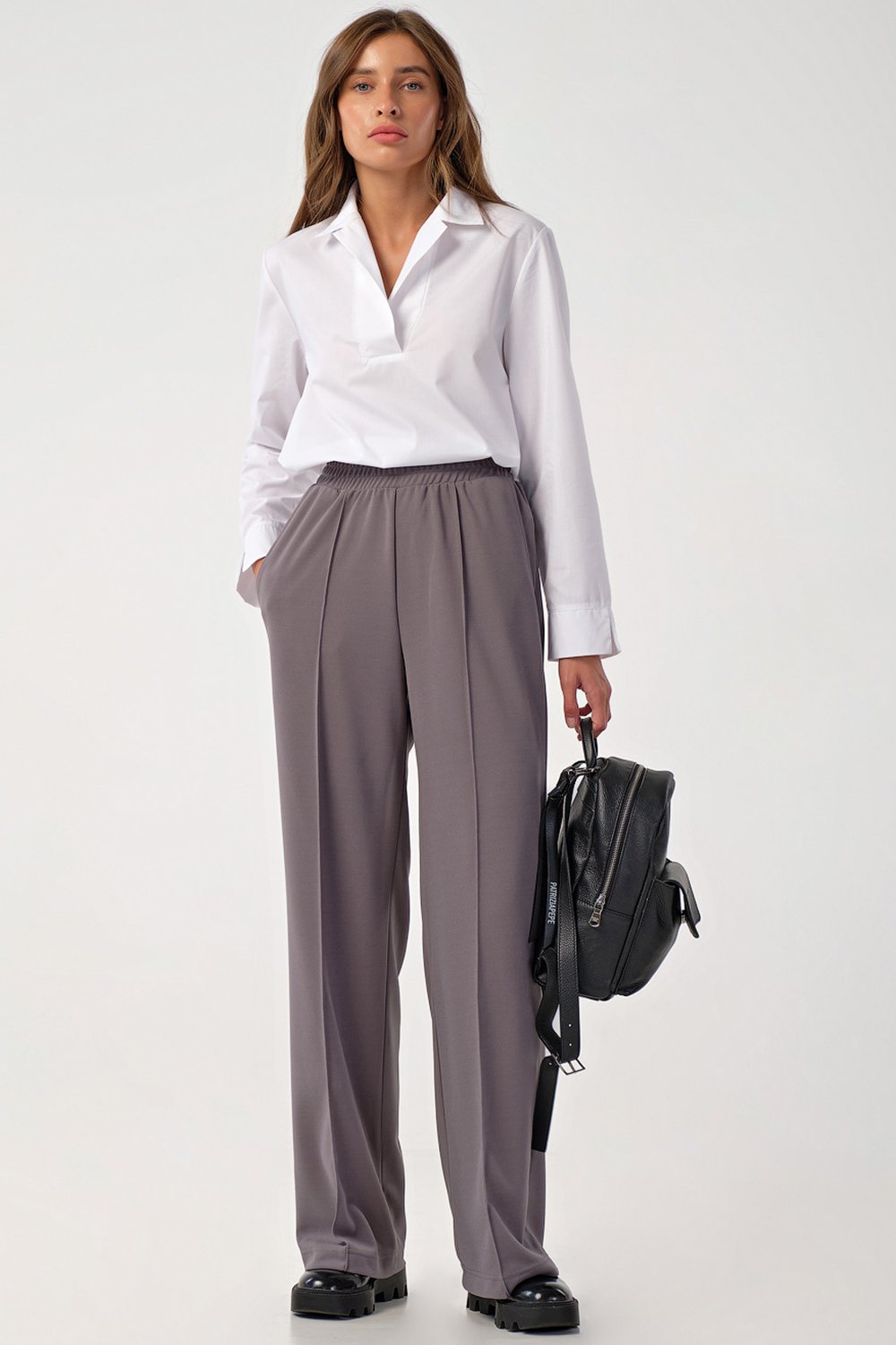 Брюки 4167-11 серый  Fly арт.4167-11 оптом_фото4