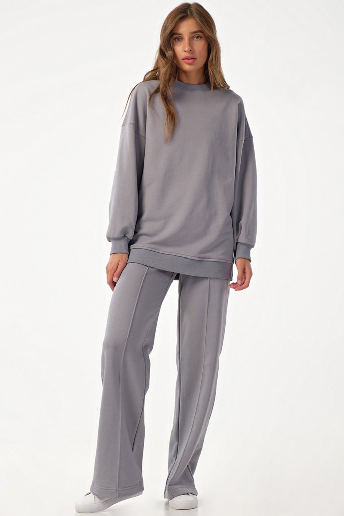 Костюм (свитшот и брюки) 4168-11 серый  Fly арт.4168-11 оптом_фото1