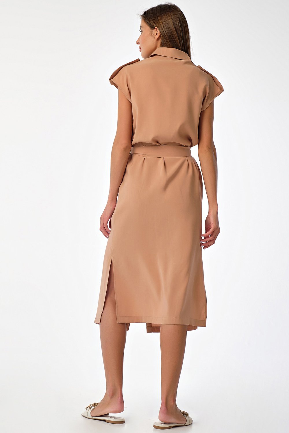 Платье 8174-07 бежево-золотой  Fly арт.8174-07 оптом_фото2