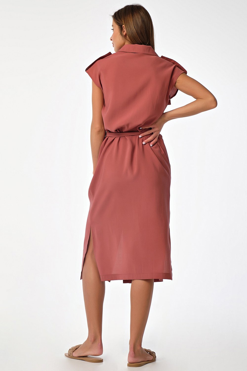 Платье 8174-06 розово-коричневый  Fly арт.8174-06 оптом_фото2