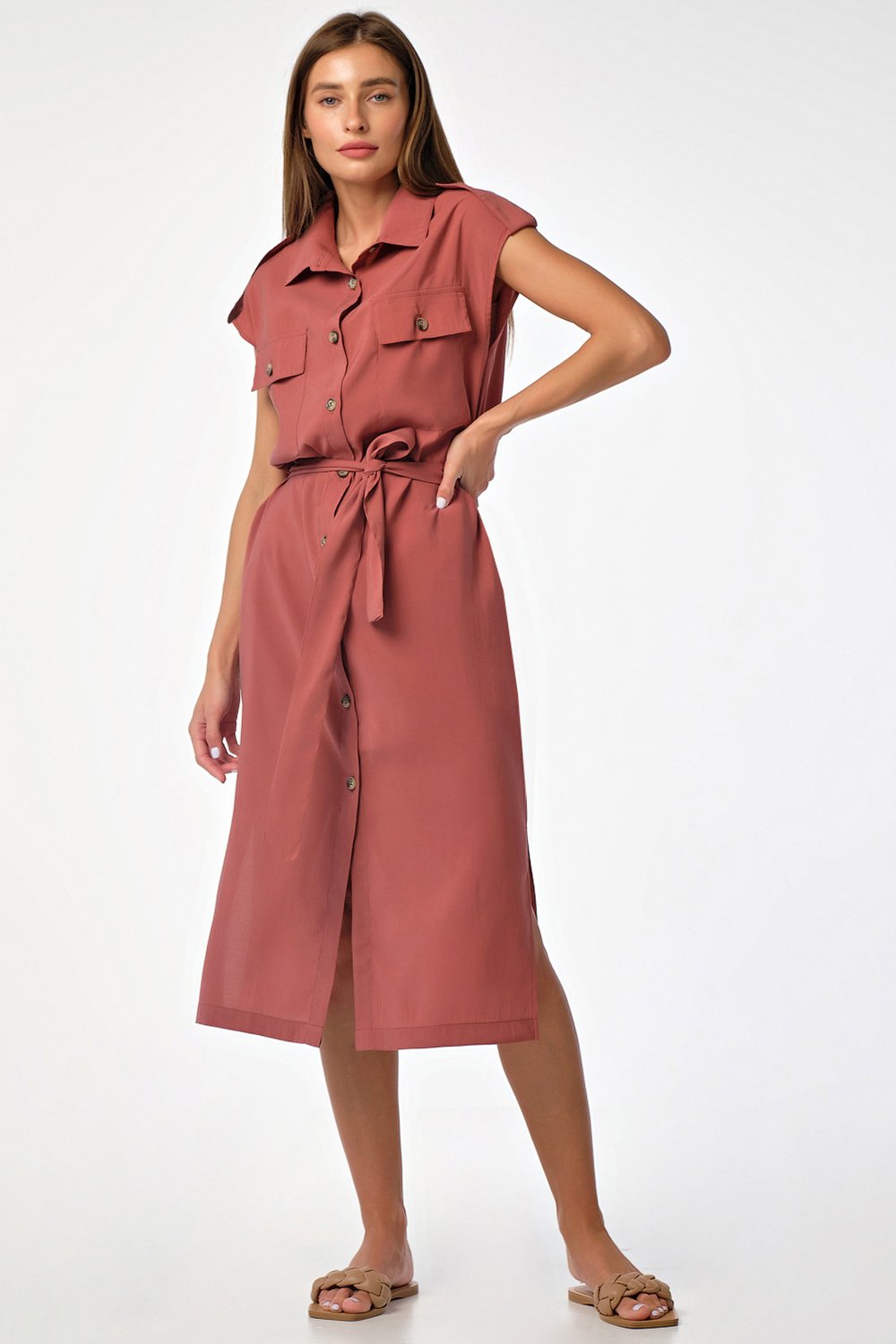 Платье 8174-06 розово-коричневый  Fly арт.8174-06 оптом_фото3