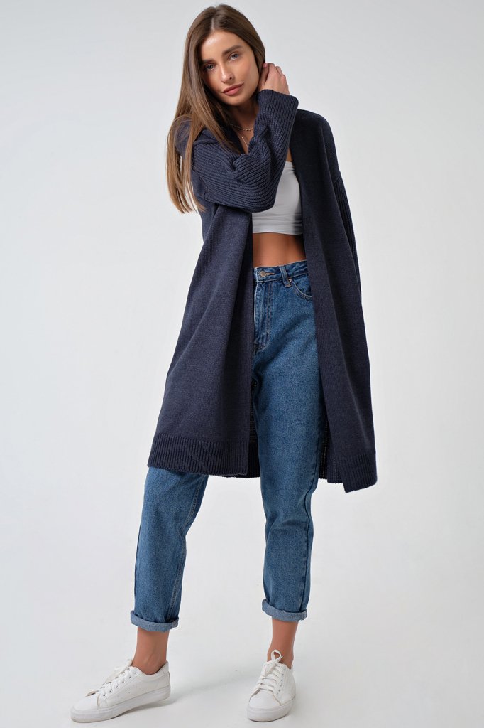 Кардиган 9376-08 синий   Fly арт.9376-08 оптом_фото1