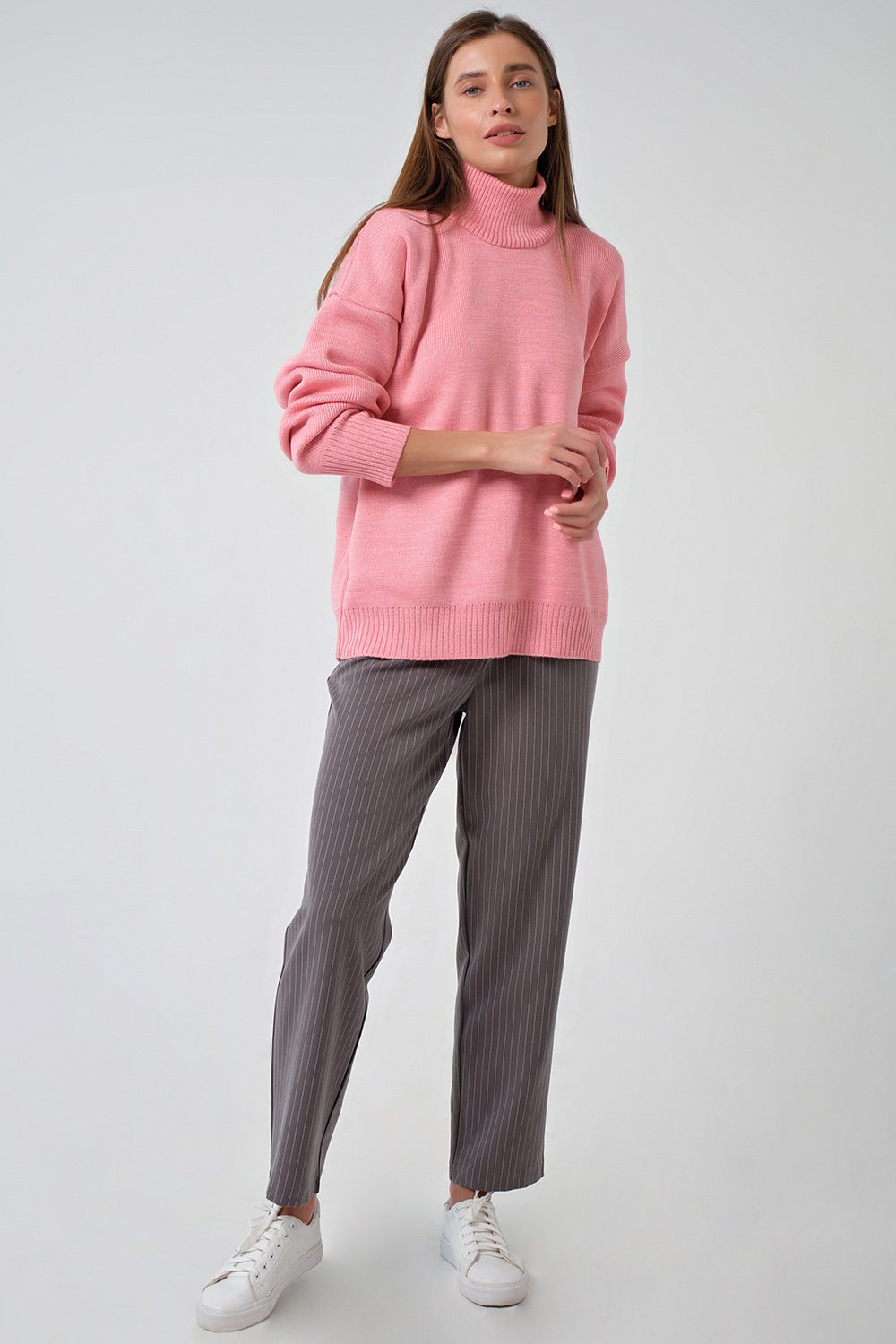 Свитер 9366-04 меланж розовый   Fly арт.9366-04 оптом_фото3