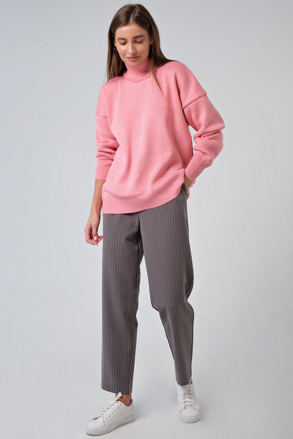 Свитер 9366-04 меланж розовый   Fly арт.9366-04 оптом_фото4